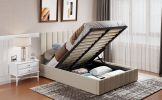 Full size Upholstered Platform bed with a Hydraulic Storage System