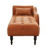 60.6" Velvet Chaise Lounge with Nailhead Trimmed and Buttons Tufted,Tufted Long Lounger with Solid Wood Legs and1 Pillow