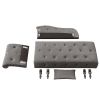 60.6" Velvet Chaise Lounge with Nailhead Trimmed and Buttons Tufted,Tufted Long Lounger with Solid Wood Legs and1 Pillow