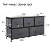 2-Tier Storage Dresser with 5 Non-woven Fabric Drawers for Living Room, Bedroom and Entryway