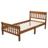 Wood Platform Bed Twin Bed Frame Panel Bed Mattress Foundation Sleigh Bed with Headboard/Footboard/Wood Slat Support