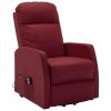 Stand-up Recliner Wine Red Faux Leather