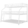 Bunk Bed with Long and Short Ladder and Full-Length Guardrails