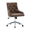 Office Desk Chair with Mid-Back Modern Computer Chair Swivel Height Adjustable Accent Chair with Wheels and Metal Base with Arms for Study Living Bedr