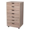 7-Drawer Chest, MDF Storage Dresser Cabinet with Wheels RT