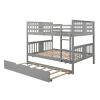 Full over Full Bunk Bed with Twin Size Trundle and Ladder