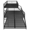 Bunk Bed with Long and Short Ladder and Full-Length Guardrails