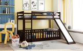 Twin Over Twin Bunk Bed with Slide and Ladder