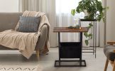 Vintage Side Table End Table for Living Room, Bedroom & Small Spaces, Brown