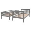 Stairway Twin-Over-Twin Bunk Bed with Three Drawers for Bedroom, Dorm - Gray