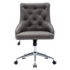 Office Desk Chair with Mid-Back Modern Fabric Computer Chair Swivel Height Adjustable Accent Chair with Wheels and Metal Base with Arms for Study Livi