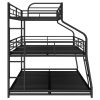 Bunk Bed with Long and Short Ladder and Full-Length Guardrails