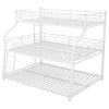 Bunk Bed with Long and Short Ladder and Full-Length Guardrails