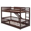 Twin Over Twin Bunk Bed with Slide and Ladder