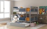 Full over Full Bunk Bed with Twin Size Trundle and Ladder