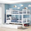 Full over Full Bunk Bed with Twin Size Trundle and Ladder