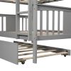 Full over Full Bunk Bed with Twin Size Trundle and Ladder